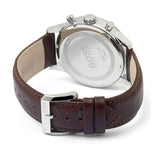 Hugo Boss Aeroliner Chronoraph White Dial Brown Leather Strap Watch For Men - HB1512447 Authentic Buy Shop Now