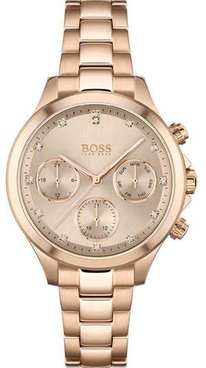 Hugo Boss Carnation Gold Dial Gold Steel Strap Watch for Women - 1502592 Authentic Buy Shop Now
