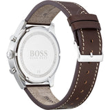 Hugo Boss Pioneer Chronograph Blue Dial Brown Leather Strap Watch For Men - 1513709 Authentic Buy Shop Now