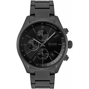 Hugo Boss Grand Prix Black Dial Black Steel Strap Watch for Men - 1513676 Authentic Buy Shop Now