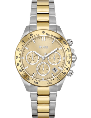 Hugo Boss Ikon Chronograph Silver Dial Two Tone Steel Strap Watch for Men - 1512960 Authentic Buy Shop Now