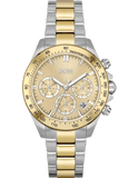 Hugo Boss Ikon Chronograph Silver Dial Two Tone Steel Strap Watch for Men - 1512960 Authentic Buy Shop Now