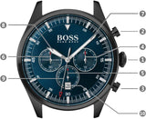 Hugo Boss Pioneer Quartz Blue Dial Blue Leather Strap Watch For Men - 1513711 Authentic Buy Shop Now