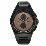 Hugo Boss Steer Chronograph Brown Dial Black Steel Strap Watch For Men - 1514043 Authentic Buy Shop Now