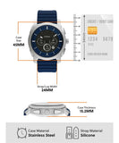 Fossil Machine Chronograph Blue Dial Blue Leather Strap Watch for Men - FS5262 Authentic Buy Shop Now