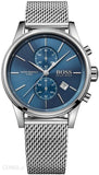 Hugo Boss Jet Blue Dial Silver Mesh Bracelet Watch for Men - 1513441 Authentic Buy Shop Now