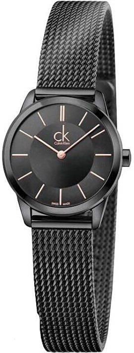 Calvin Klein Minimal Black Dial Black Mesh Bracelet Watch for Women - K3M23421 Authentic Buy Shop Now