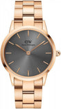 Daniel Wellington Iconic Link Grey Dial Gold Steel Strap Watch For Women - DW00100334 Authentic Buy Shop Now