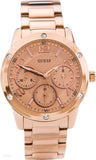 Guess Studio Rose Gold Dial Rose Gold Steel Strap Watch For Women - W0778L3 Authentic Buy Shop Now