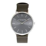 Coach Charles Grey Dial Brown Leather Strap Watch for Men - 14602153 Authentic Buy Shop Now
