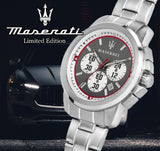 Maserati Royale Chronograph Grey Dial Silver Steel Strap Watch For Men - R8873637003 Authentic Buy Shop Now