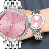 Michael Kors Darci Crystal Pink Dial Silver Stainless Steel Strap Watch for Women - MK3352 Authentic Buy Shop Now