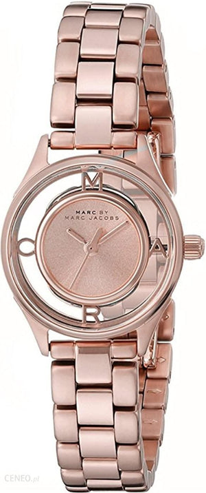 Marc Jacobs Tether Transparent Rose Gold Dial Rose Gold Steel Strap Watch for Women - MBM3417 Authentic Buy Shop Now