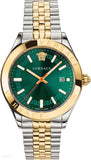 Versace Hellenyium Quartz Green Dial Two Tone Steel Strap Watch For Men - VEVI00620 Authentic Buy Shop Now