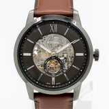 Fossil Townsman Automatic Skeleton Black Dial Brown Leather Strap Watch for Men - ME3181 Authentic Buy Shop Now