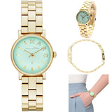 Marc Jacobs Baker Mint Green Dial Gold Steel Strap Watch for Women - MBM3284 Authentic Buy Shop Now