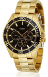 Guess Chaser Chronograph Black Dial Gold Steel Strap Watch for Men - W0170G2 Authentic Buy Shop Now