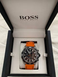 Hugo Boss Energy Chronograph Quartz Black Dial Orange Rubber Strap Watch For Men - 1513970 Authentic Buy Shop Now