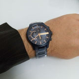 Armani Exchange Hampton Chronograph Blue Dial Blue Steel Strap Watch For Men - AX2430 Authentic Buy Shop Now