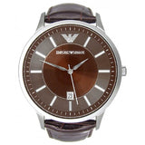 Emporio Armani Renato Classic Brown Dial Brown Leather Strap Watch For Men - AR2413 Authentic Buy Shop Now