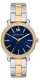 Michael Kors Analog Blue Dial Two Tone Steel Strap Watch for Women - MKO1049 Authentic Buy Shop Now