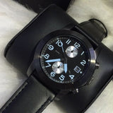 Marc Jacobs Larry Chronograph Black Dial Black Leather Strap Watch for Men - MBM5054 Authentic Buy Shop Now
