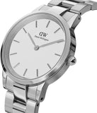 Daniel Wellington Iconic Link White Dial Silver Steel Strap Watch For Women - DW00100207 Authentic Buy Shop Now