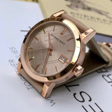 Burberry The City Beige Dial Beige Leather Strap Watch for Women - BU9109 Authentic Buy Shop Now