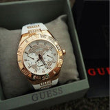 Guess Luna Diamonds White Dial White Rubber Strap Watch for Women - W0653L3 Authentic Buy Shop Now