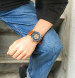 Fossil Commuter Automatic Skeleton Blue Dial Brown Leather Strap Watch for Men - ME3159 Authentic Buy Shop Now