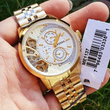 Fossil Townsman Chronograph Skeleton Gold Dial Gold Steel Strap Watch for Men - ME1137 Authentic Buy Shop Now