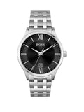 Hugo Boss Officer Black Dial Silver Steel Strap Watch for Men - 1513614 Authentic Buy Shop Now
