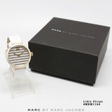Marc Jacobs Lidia Stripe White Dial White Leather Strap Watch for Women - MBM1164 Authentic Buy Shop Now