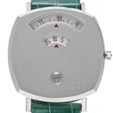 Gucci Grip Quartz Silver Dial Green Leather Strap Watch For Women - YA157404 Authentic Buy Shop Now