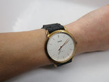 Fossil The Minimalist Slim White Dial Blue Leather Strap Watch for Men - FS5371 Authentic Buy Shop Now