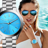 Michael Kors Runway Blue Dial Silver Steel Strap Watch for Women - MK3292 Authentic Buy Shop Now