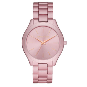 Michael Kors Slim Runway Pink Dial Pink Steel Strap Watch For Women - MK4456 Authentic Buy Shop Now