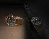Maurice Lacroix Pontos S Diver Automatic Black Dial Brown Leather Strap Watch For Men - PT6248-BRZ01-330-2 Authentic Buy Shop Now