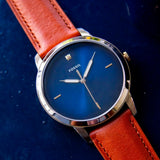 Fossil The Minimalist 3H Blue Dial Brown Leather Strap Watch for Men - FS5499 Authentic Buy Shop Now