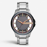 Armani Exchange Hampton Chronograph Grey Dial Silver Steel Strap Watch For Men - AX2405 Authentic Buy Shop Now