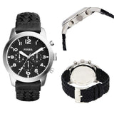 Fossil Pilot 54 Chronograph Black Dial Black Leather Strap Watch for Men - FS5181 Authentic Buy Shop Now