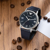 Emporio Armani Kappa Quartz Blue Dial Blue Leather Strap Watch For Women - AR11012 Authentic Buy Shop Now