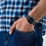 Emporio Armani Kappa Quartz Blue Dial Blue Leather Strap Watch For Women - AR11012 Authentic Buy Shop Now