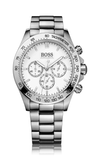Hugo Boss Ikon Chronograph White Dial Silver Steel Strap Watch for Men - 1512962 Authentic Buy Shop Now