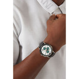 Emporio Armani Renato Chronograph Silver Dial Black Leather Strap Watch for Men - AR11473 Authentic Buy Shop Now
