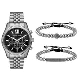 Michael Kors Lexington Chronograph Black Dial Black Steel Strap Watch For Men - MK8602 Authentic Buy Shop Now