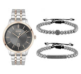 Hugo Boss Classic Grey Dial Two Tone Steel Strap Watch for Men - 1513688 Authentic Buy Shop Now