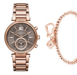 Michael Kors Sawyer Rose Gold Dial Rose Gold Steel Strap Watch for Women - MK6226 Authentic Buy Shop Now