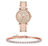 Michael Kors Parker Pink Dial Pink Steel Strap Watch for Women - MK6176 Authentic Buy Shop Now