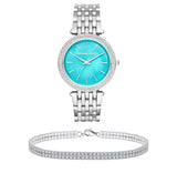 Michael Kors Darci Mother of Pearl Blue Dial Silver Steel Strap Watch for Women - MK3515 Authentic Buy Shop Now